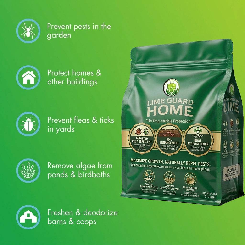 LimeGuardHome First Saturday Lime 20LB | Powerful Natural Bug Barrier for Yard & Garden