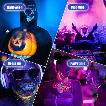 Glow in the Dark Face Body Paint, Glow in the Dark under UV Black Light Sticks